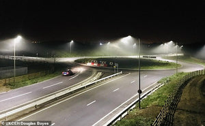Eco-friendly LED bulbs used in streetlamps along motorways