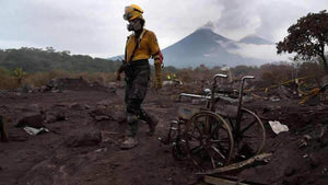 Infraestructura destruida por erupción del volcán de Fuego en Guatemala