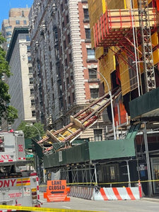 Construction Scaffolding Crashes Down on Broadway