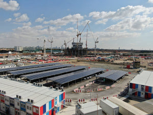 Instalaciones solares portátiles para la construcción