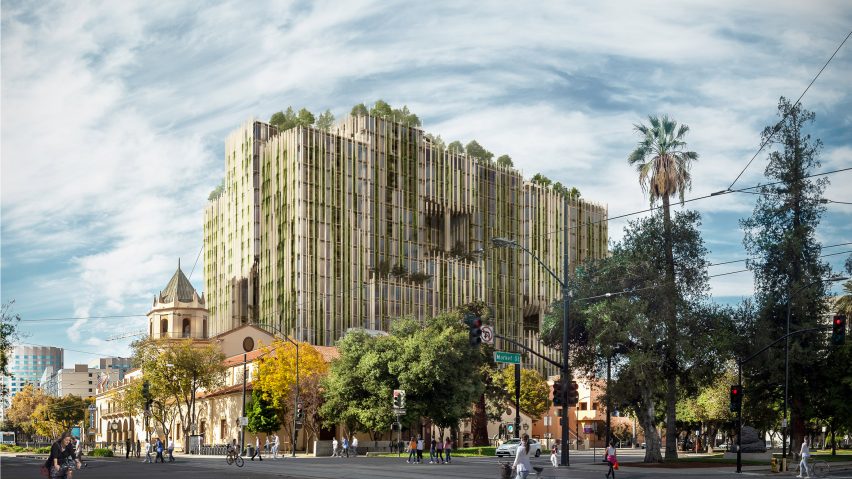 Kengo Kuma breaks ground on plant-covered Silicon Valley building with "green lung"