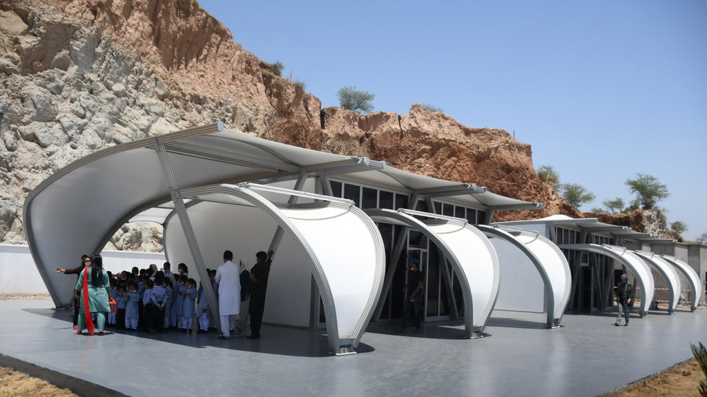 Zaha Hadid Architects converts World Cup tents into refugee shelters
