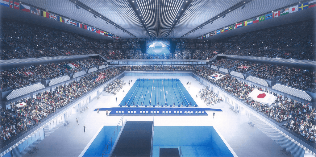 Tokyo 2020 Olympic Aquatics Center Construction On Schedule