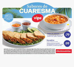 Vips ofrece deliciosas opciones para esta temporada de Cuaresma y Semana Santa