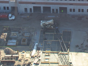 Large crane falls on its side at construction site for new St. Pete police headquarters