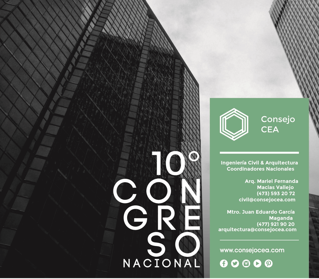 10° CONGRESO NACIONAL DE INGENIERÍA CIVIL Y ARQUITECTURA LEÓN 2020