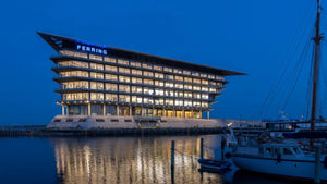 Stacked volumes form Ferring Pharmaceuticals HQ by Foster + Partners