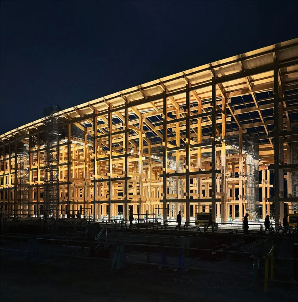 PROGRESS PHOTOS OF WOODEN RING ROOF IN JAPAN