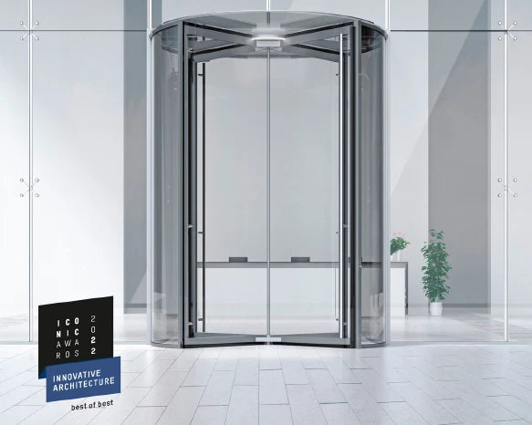 La puerta giratoria KTV ATRIUM FLEX de dormakaba recibió el premio ICONIC