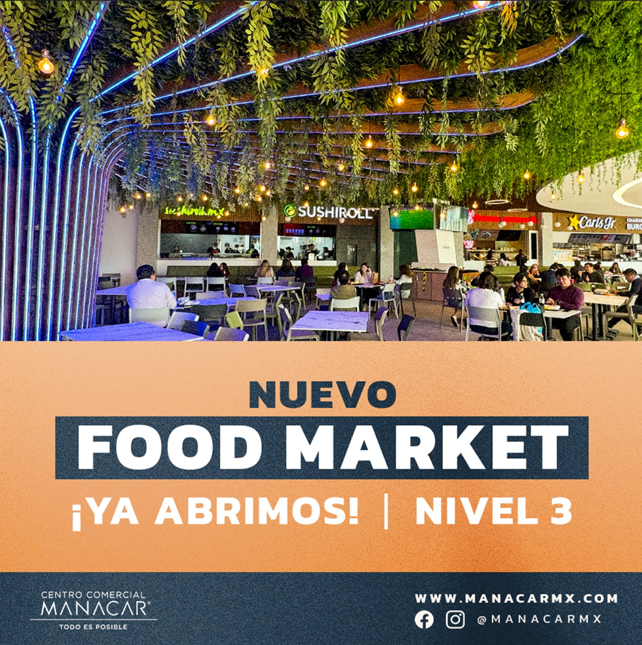 EL CENTRO COMERCIAL MANACAR RENUEVA SU FOOD MARKET CON UN DISEÑO MODERNO