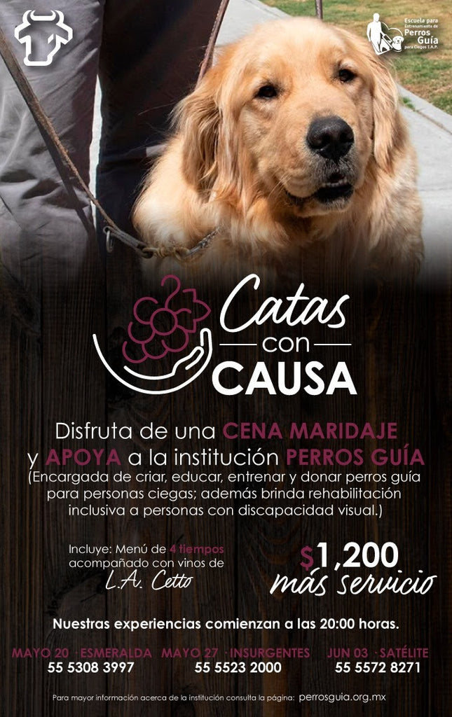 La Mansión® te invita a apoyar a la Institución Perros Guía disfrutando de una cena maridaje